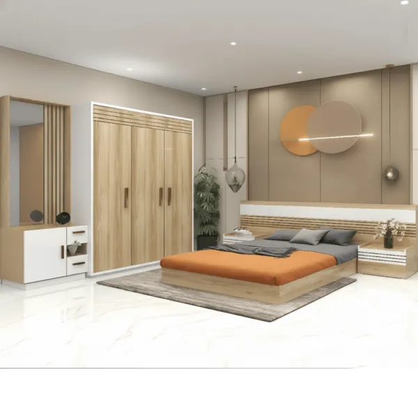 Chambre a coucher ul25be0001 lit160/2chevet/coif +armoire