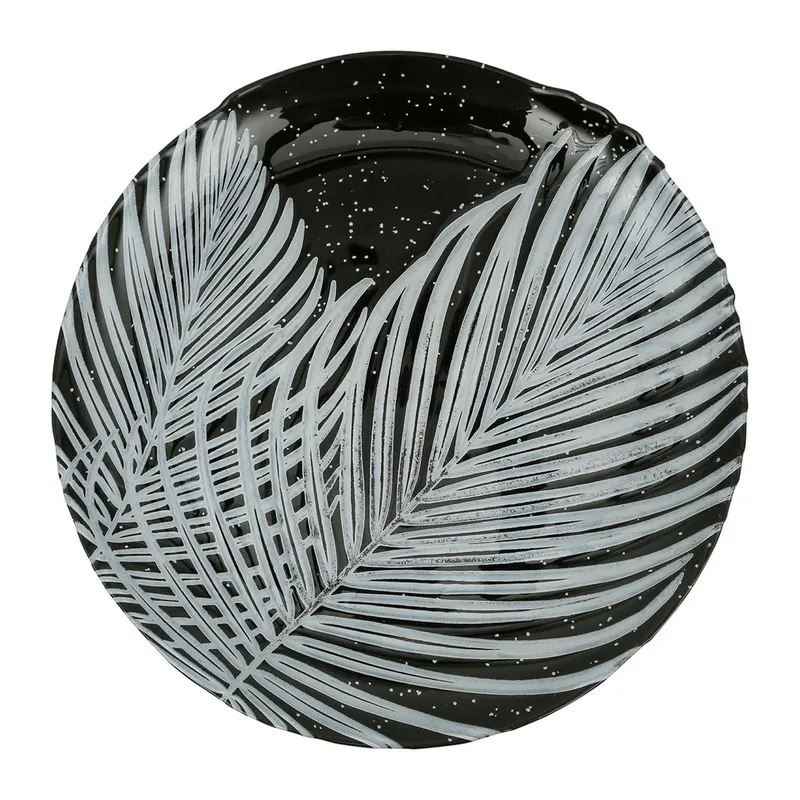 Plat majorque noir D33CM verre