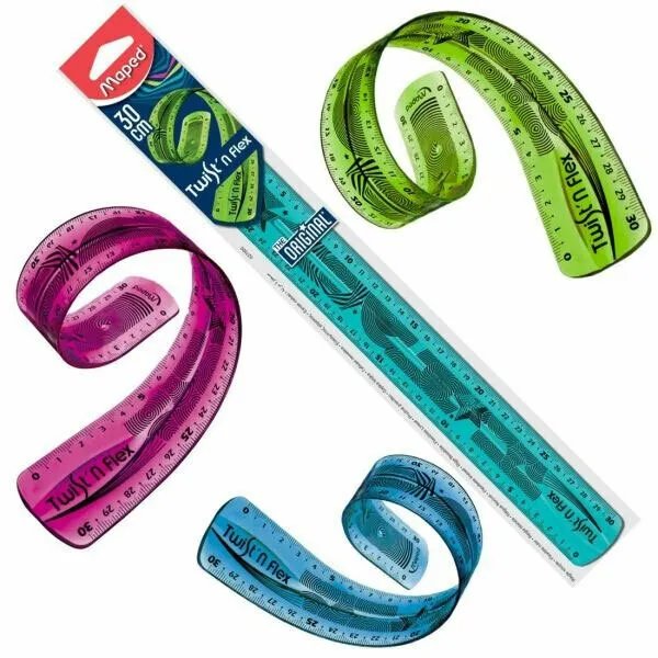 Lot de Regles plates 30 cm coloris assortis TWIST ‘N FLEX