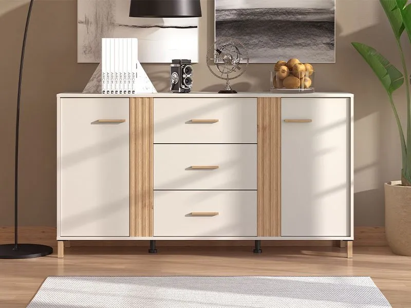 Buffet Belfort 3 tiroirs 3 portes 163,5x40x90 cm