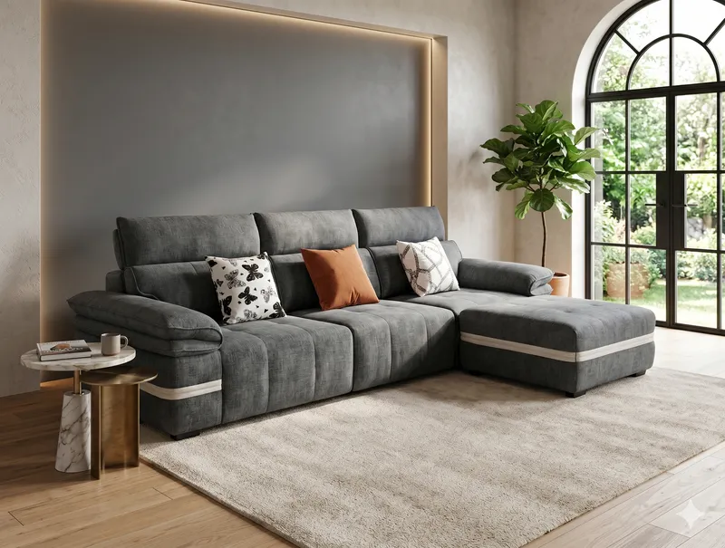 Salon d&rsquo;angle de jardin 350×180 cm