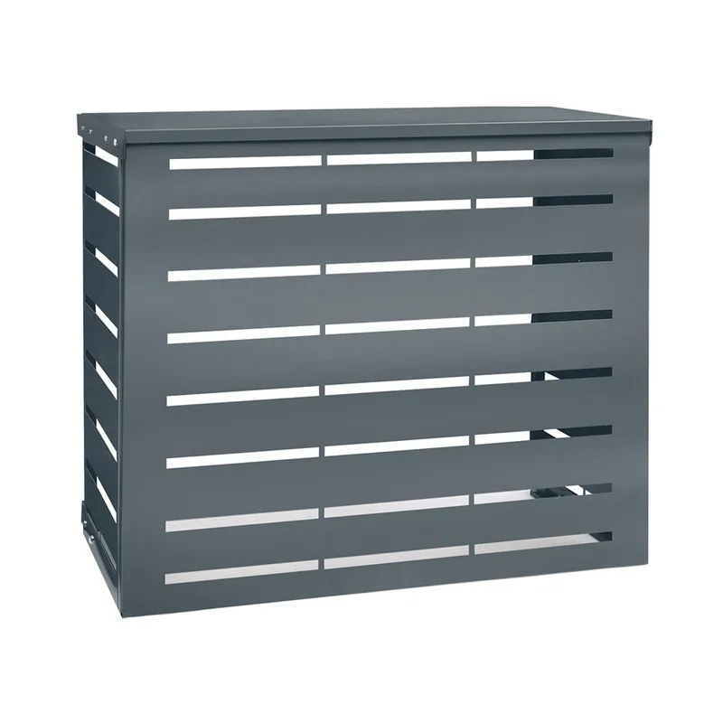 Cache climatiseur extérieur en métal gris – 95 × 50 × 80 cm