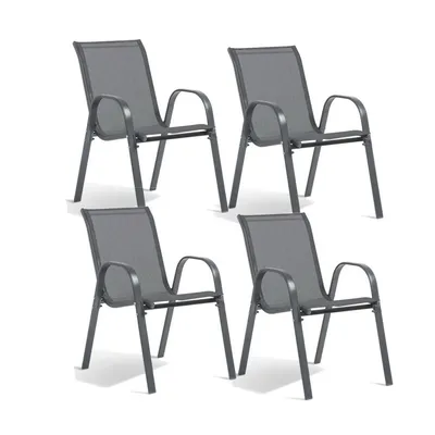 Chaises de jardin en textilène empilables – lot de 4 – 728110