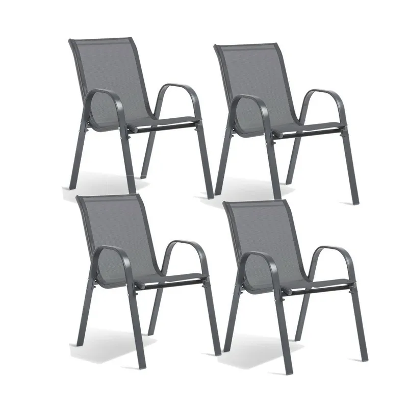 Chaises de jardin en textilène empilables – lot de 4 – 728110