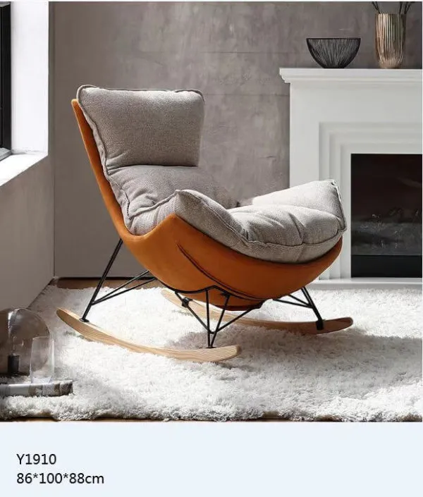 Fauteuil à bascule Cocon gris orange
