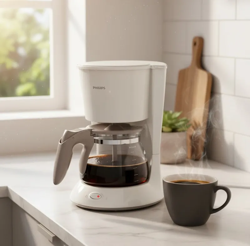 PHILIPS Cafetière 1,2L 1000W blanc beige