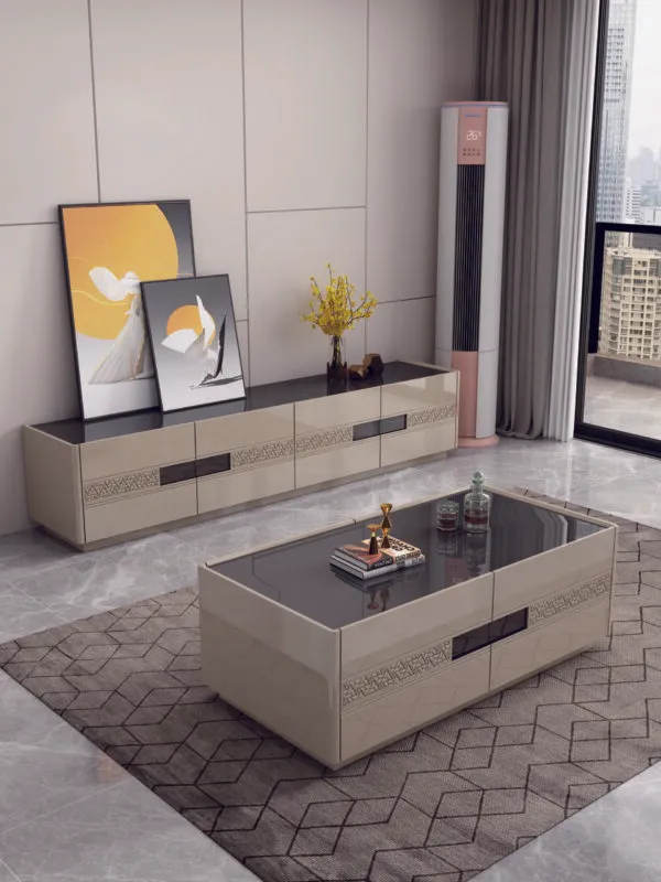 Table basse coloris beige – 92493-TB