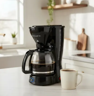 Cafetière électrique Techwood 800W, 10/12 tasses, filtre lavable