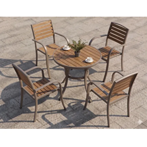 Table terrasse Ronde H1316+ 2 Chaises Aluminium