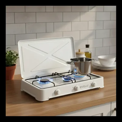 Réchaud à gaz 3 FG EVOLU Blanc – Couvercle JK-003SC-CE-BLANC