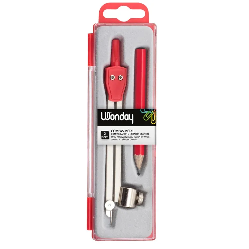 Coffret compas canon avec crayon Metal WONDAY