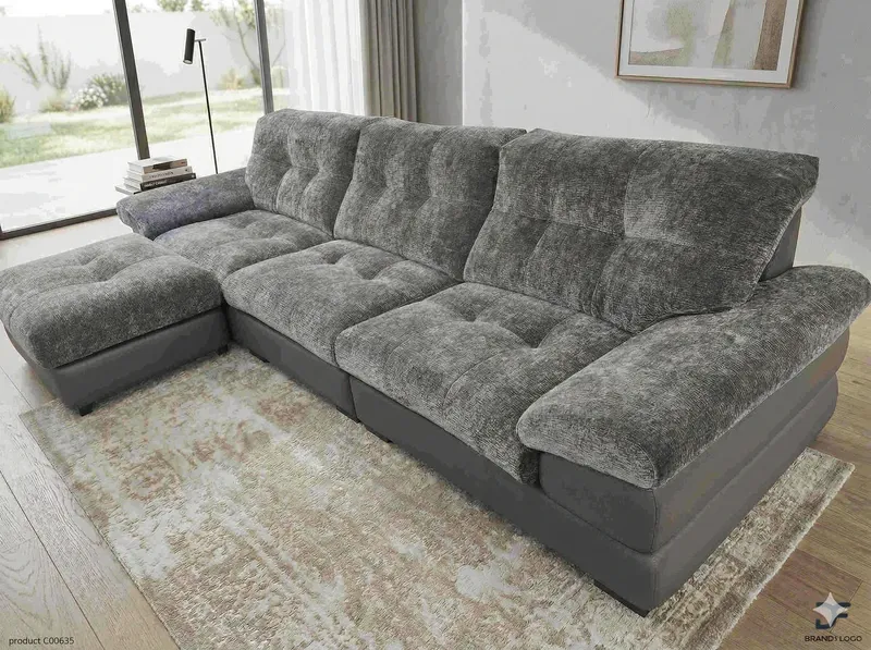 Salon d&rsquo;angle de jardin 330×180 cm – Canapé d&rsquo;angle modulable