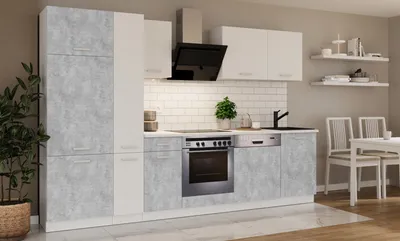 Cuisine complète 300 cm – meubles bas, hauts et plan de travail 260 cm inclus