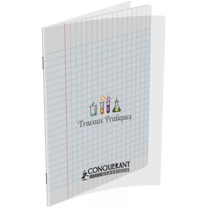 Cahier de travaux pratiques Conquérant 17×22 cm, Seyès et uni blanc