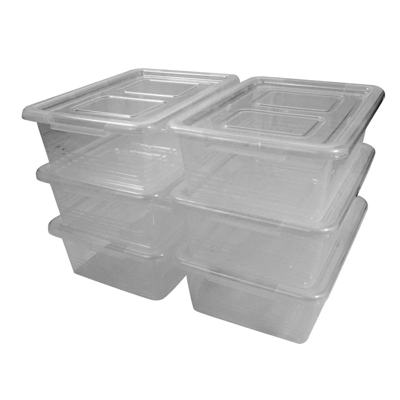Boîte de rangement plastique 10 L — lot de 6 – 9696