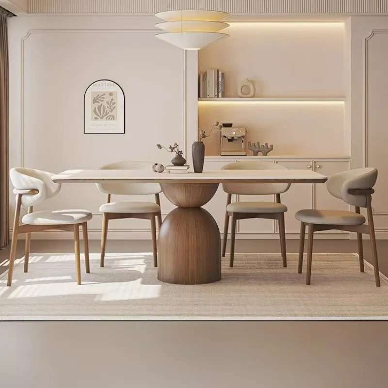Table à manger rectangulaire en bois – 180×90×75 cm – Coloris beige, pieds bois
