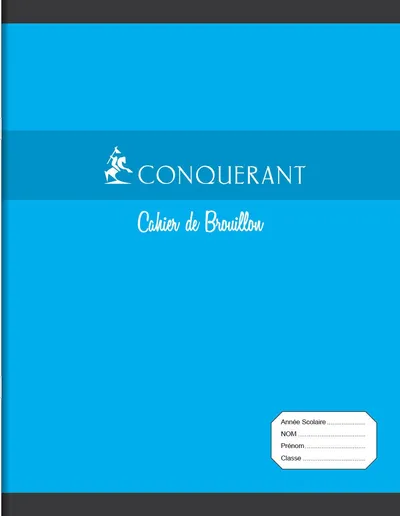 Cahier de brouillon agrafé Conquérant Seyès 17×22 cm 48 pages 56 g