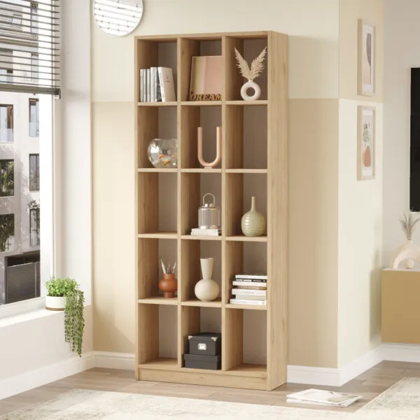 Bibliothèque 15 cases modulable 76×25×180 cm