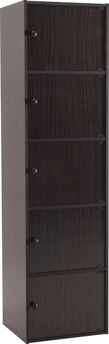 Étagère de rangement 5 portes coloris Cappuccino clair