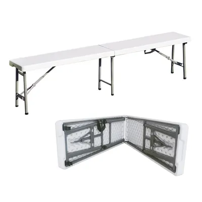 Banc pliant de jardin – coloris blanc