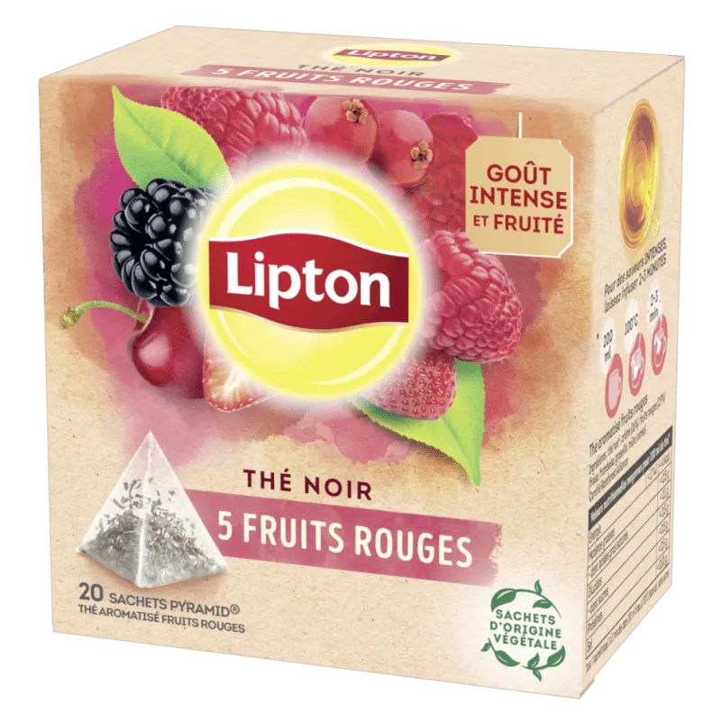 Thé noir 5 fruits rouges Lipton 20 sachets