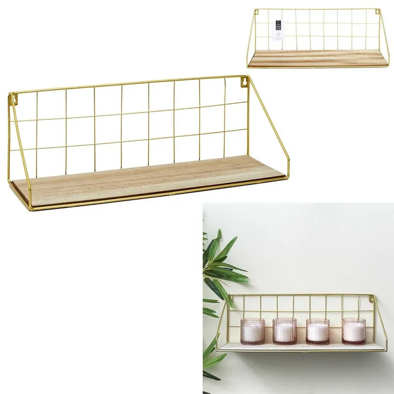Etagere rectangle doree