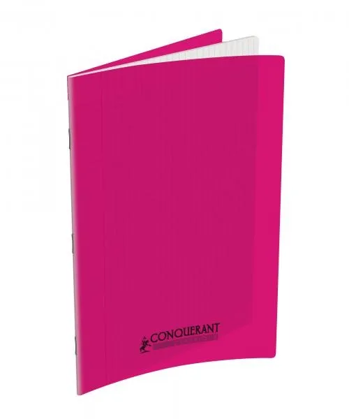Cahier Conquérant A4 96 pages Seyès, polypro rose