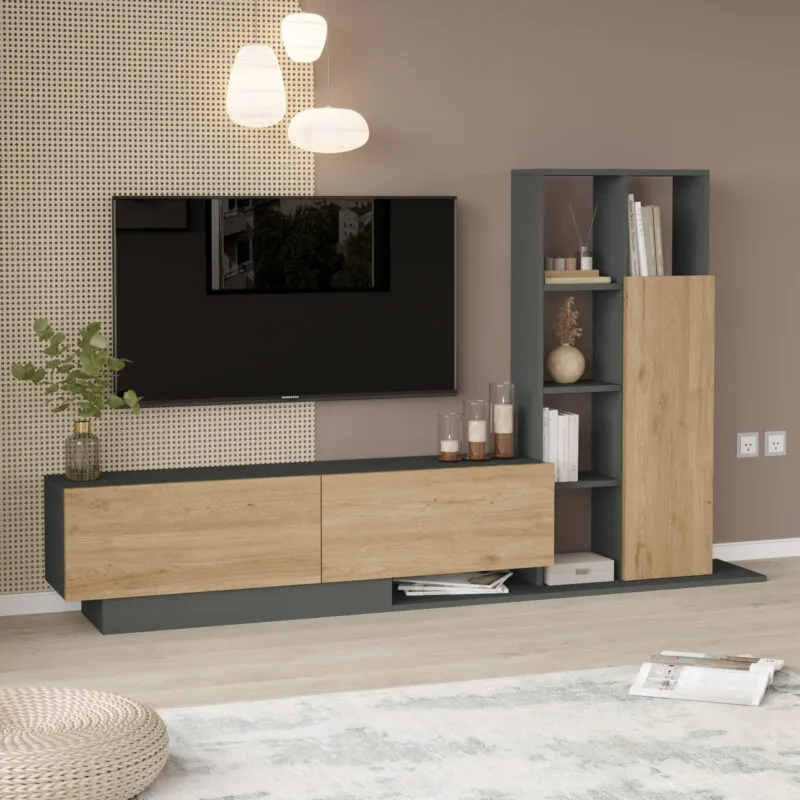 Meuble TV avec colonne de rangement – BE1-SA-TV