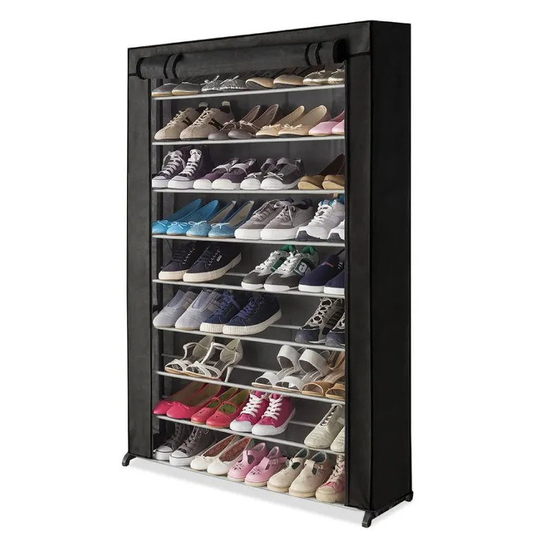 Étagère à chaussures 50 paires avec housse de protection