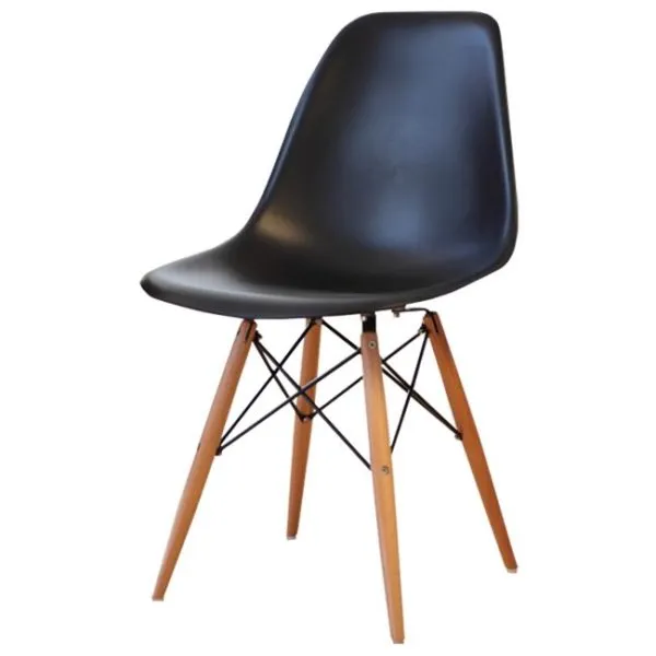 Chaise scandinave Y2 noire pieds bois