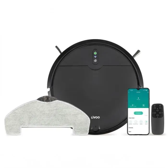 Robot aspirateur laveur connecté Livoo 4 modes
