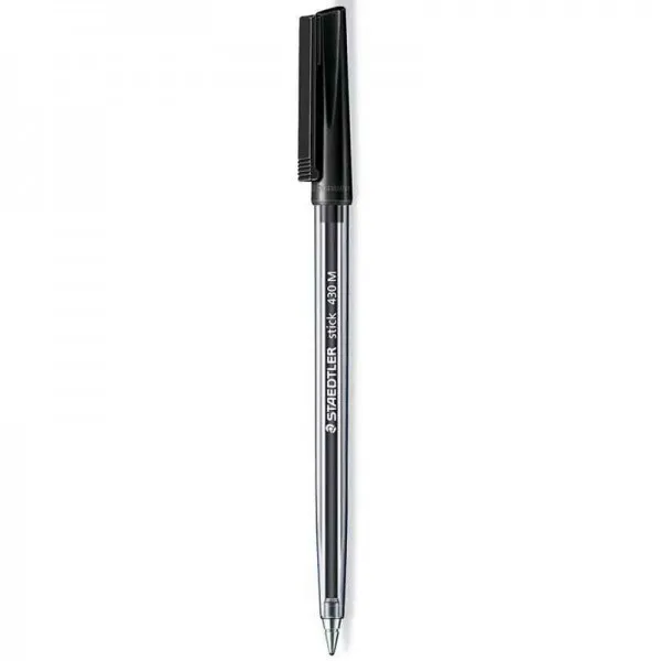 Stylo bille noir pointe moyenne 430 M Stick – Staedtler