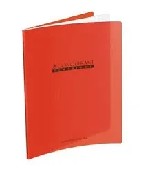 Cahier Conquérant 24×32 cm, 140 pages Seyès 90g, couverture polypro rouge
