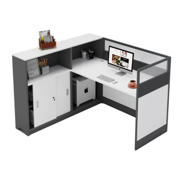 Bureau d'angle ergonomique grand plan de travail