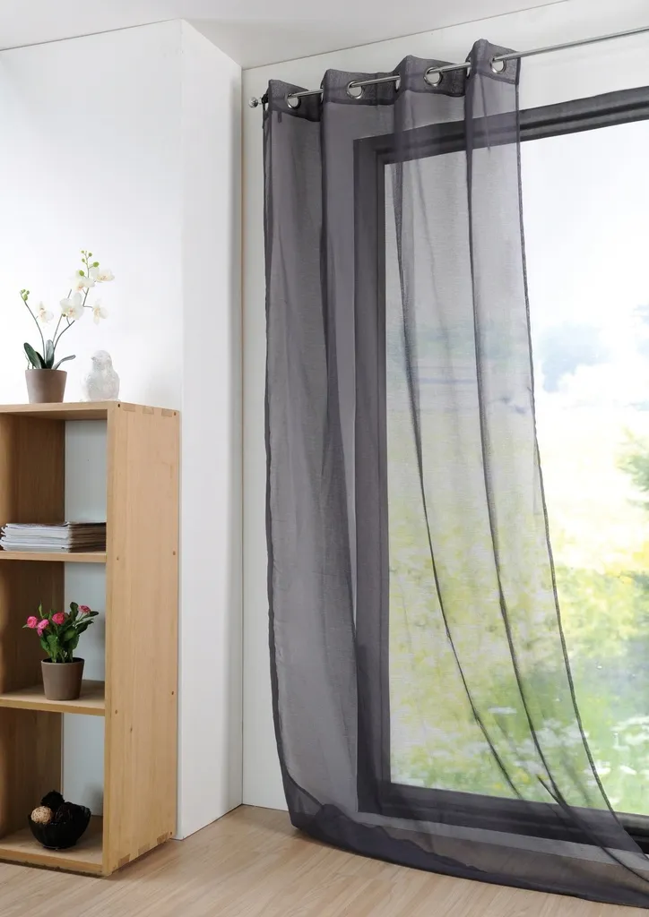 Voilage monna 135X260 anthracite - 100% pe