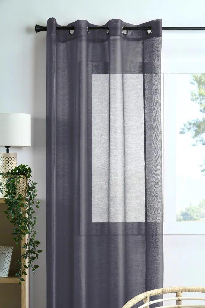 Voilage linwood 140X260 cm anthracite - 100% pe
