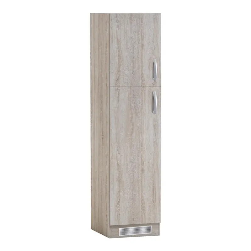 Colonne de cuisine Paprika chêne – 60×60×207 cm – rangement réglable, revêtement mélamine – 249403