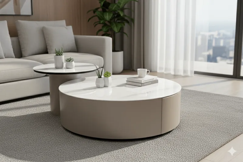 Table basse carrée 70×70 cm avec tablette basse 36×36 cm – hauteur 47 cm