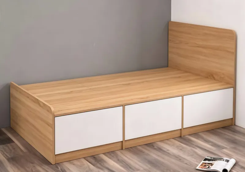 Lit 90×190 cm avec 3 tiroirs de rangement intégrés – LIT- UL20DN135