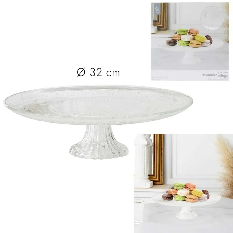 Plat de presentation en verre cisele