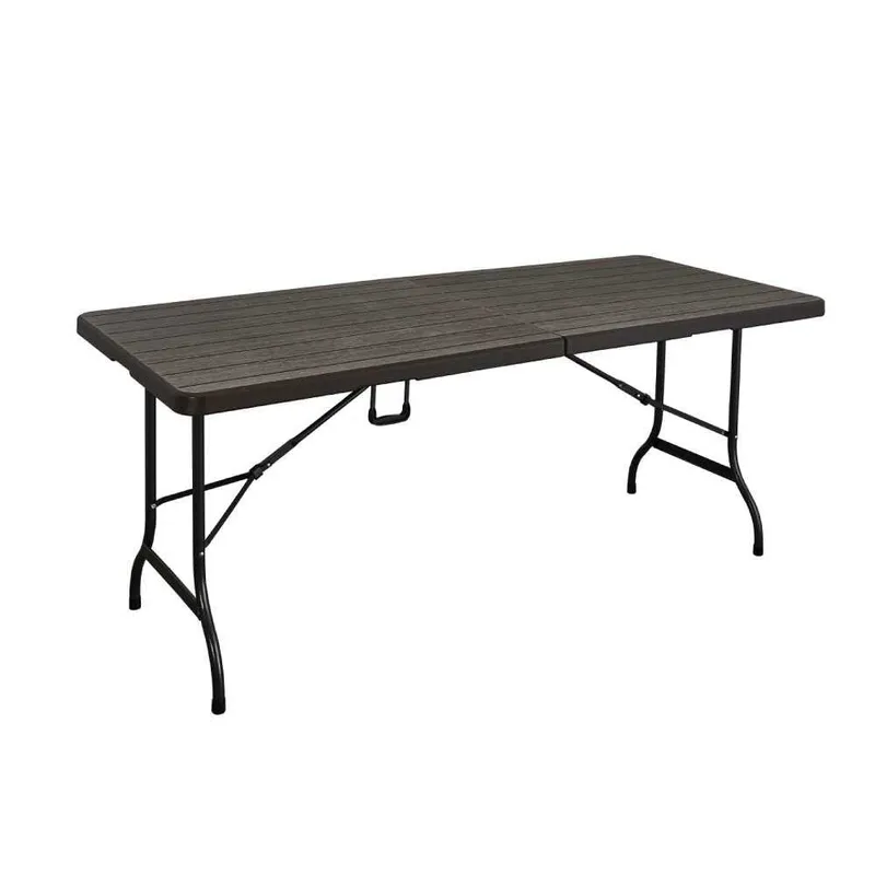 Table pliante de jardin imitation lattes bois
