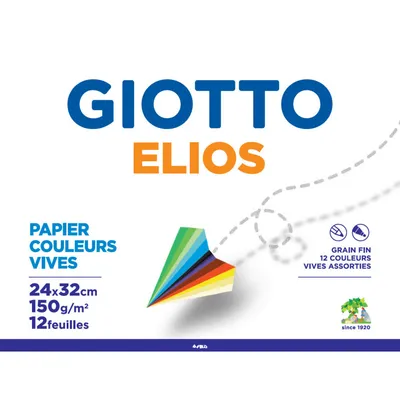 Pochette à dessin Giotto 24×32 cm 150 g, 12 feuilles couleurs vives