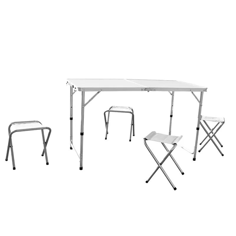 Table de camping pliable avec 4 tabourets