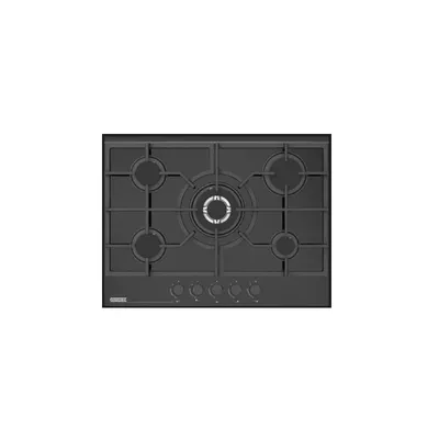 Plaque de cuisson gaz Belford 5 feux wok 70 cm verre noir