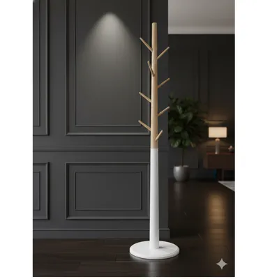 Porte-manteau sur pied blanc