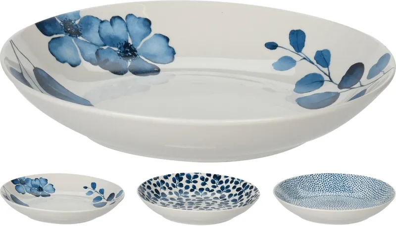 Assiette porcelaine 20X3.5CM 3 assorti