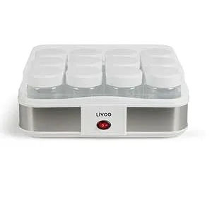 Yaourtière Livoo avec 12 bocaux en verre 210 ml