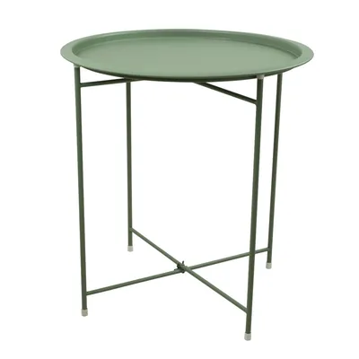 Table d'appoint ronde pliante en métal