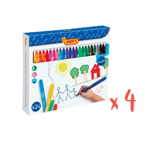 Boîte de 24 feutres lavables couleurs assorties – Jovi