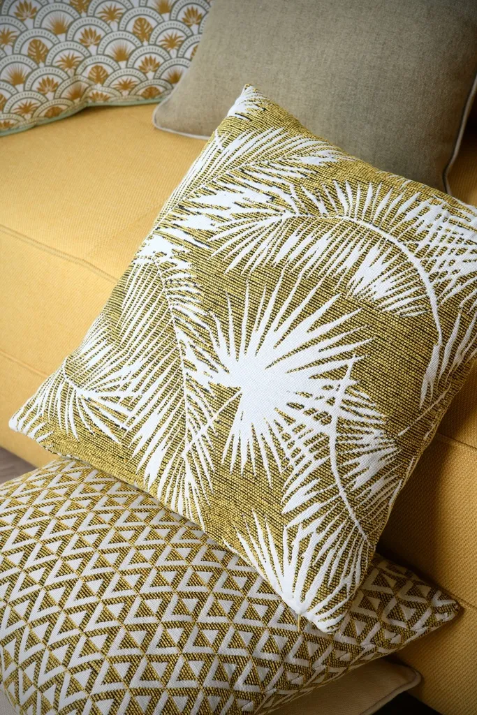 Coussin orphea 40X40 moutarde - 100% pe